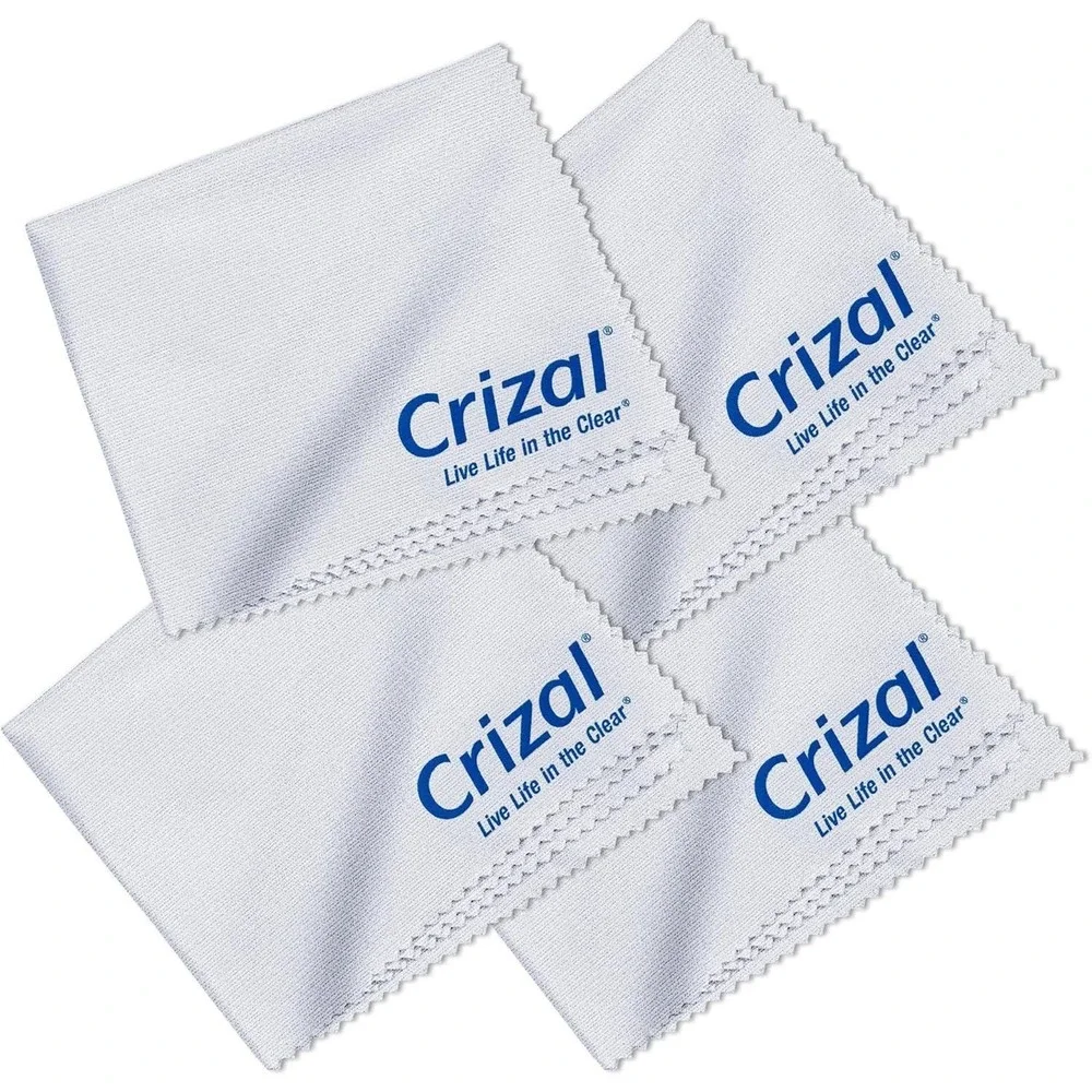 CRIZAL Microfiber Cleaning Cloth for Glasses, Full Size, 4 Pack